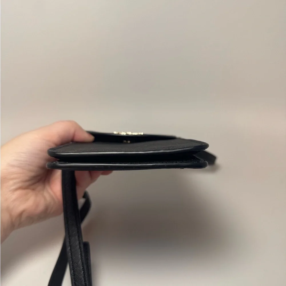 Kate Spade Cameron North South Black Glitter Phone Crossbody